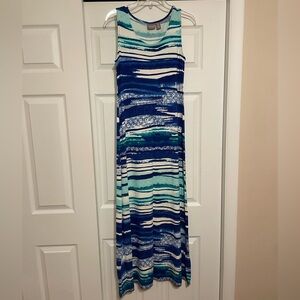 Chico’s Blue Calming Waves Thandie Maxi Dress - Size 4